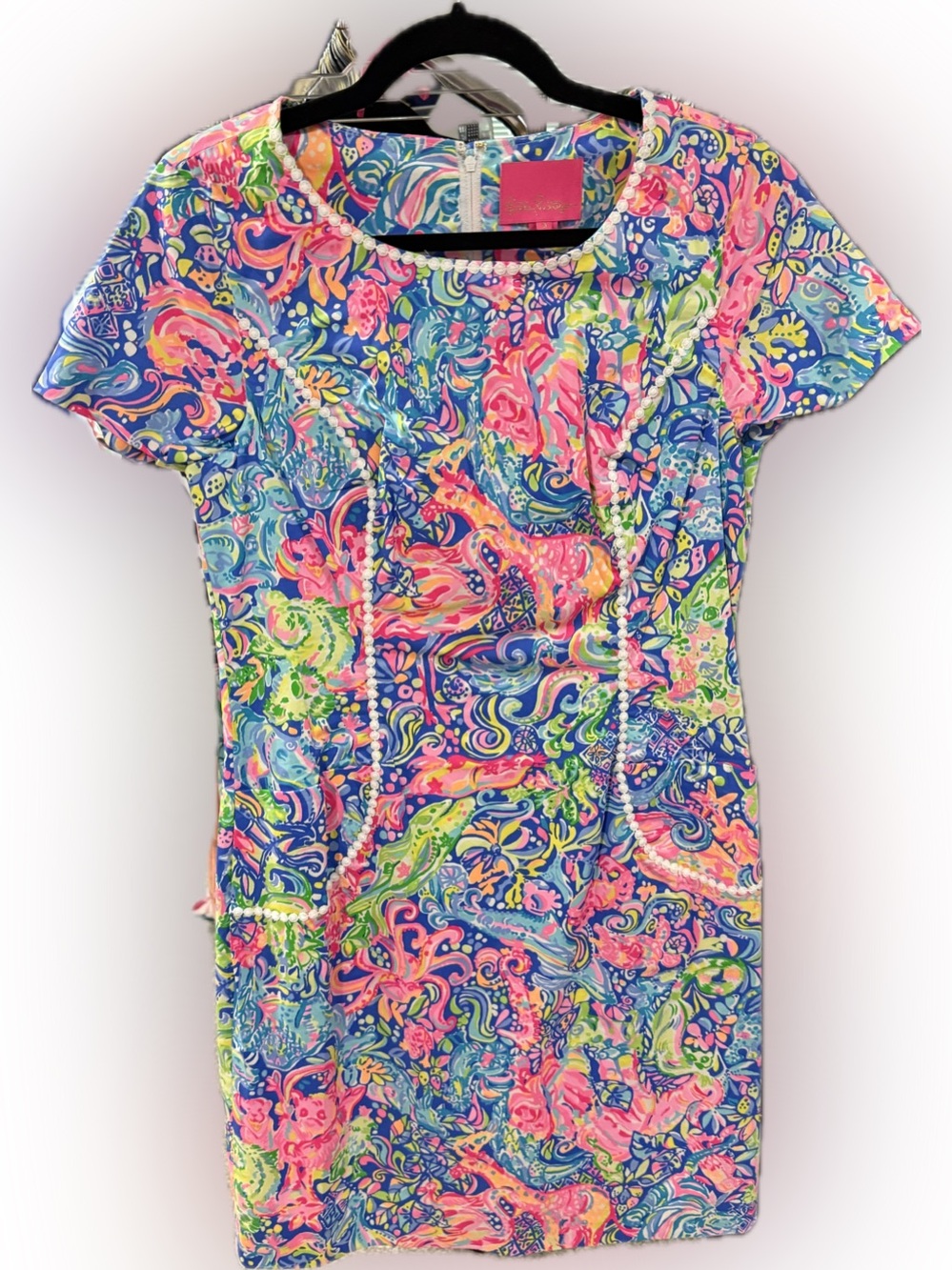 Lilly Pulitzer Coralynn Shift Dress in the "Multi Pop Up 60 Animals" print - Picture 2 of 9